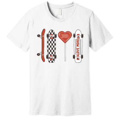 Skateboard Happy Valentines Day Premium T-Shirt