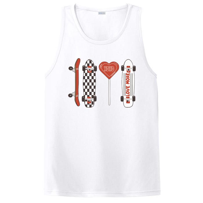 Skateboard Happy Valentines Day PosiCharge Competitor Tank