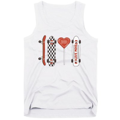 Skateboard Happy Valentines Day Tank Top