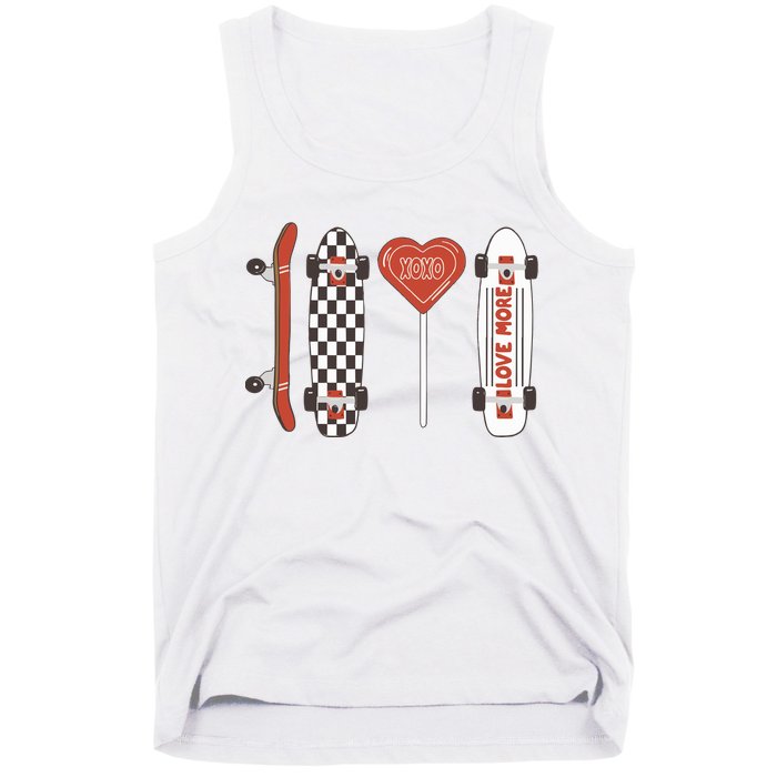 Skateboard Happy Valentines Day Tank Top