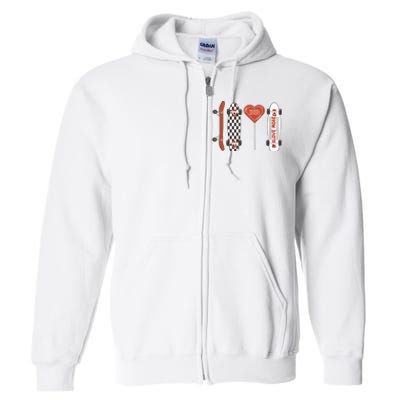 Skateboard Happy Valentines Day Full Zip Hoodie