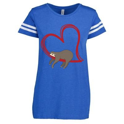 Sloth Heart Valentines Day Great Gift Cute Teen Enza Ladies Jersey Football T-Shirt