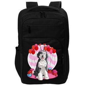 Sheepadoodle Heart Valentine Day Dog Gift Impact Tech Backpack