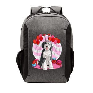 Sheepadoodle Heart Valentine Day Dog Gift Vector Backpack