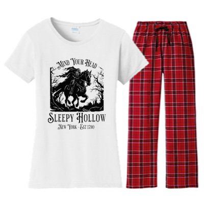 Sleepy Hollow Vintage Headless Horseman Halloween Women's Flannel Pajama Set