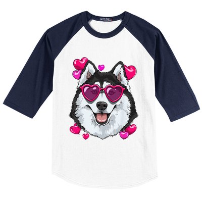 Siberian Husky Valentines Lovers Dog Breeders Owner Keeper Baseball Sleeve Shirt