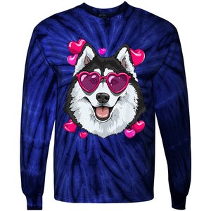 Siberian Husky Valentines Lovers Dog Breeders Owner Keeper Tie-Dye Long Sleeve Shirt