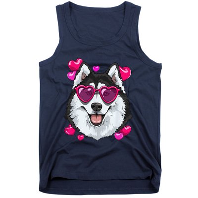 Siberian Husky Valentines Lovers Dog Breeders Owner Keeper Tank Top