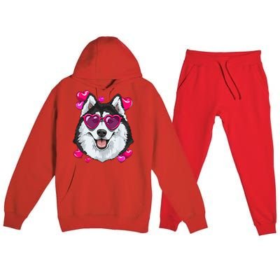 Siberian Husky Valentines Lovers Dog Breeders Owner Keeper Premium Hooded Sweatsuit Set