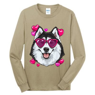 Siberian Husky Valentines Lovers Dog Breeders Owner Keeper Tall Long Sleeve T-Shirt