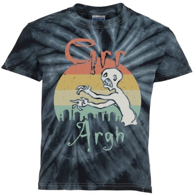 Spooky Halloween Vintage Retro Zombie Dead Mummy Design Kids Tie-Dye T-Shirt