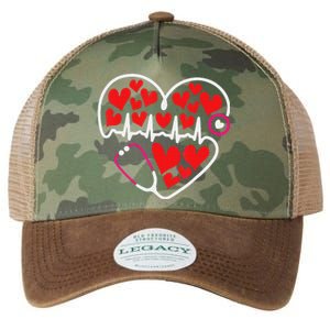 Stethoscope Heart Valentines Day Nurse RN LPN Legacy Tie Dye Trucker Hat