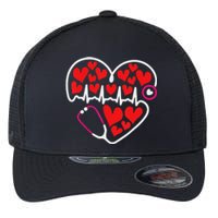 Stethoscope Heart Valentines Day Nurse RN LPN Flexfit Unipanel Trucker Cap