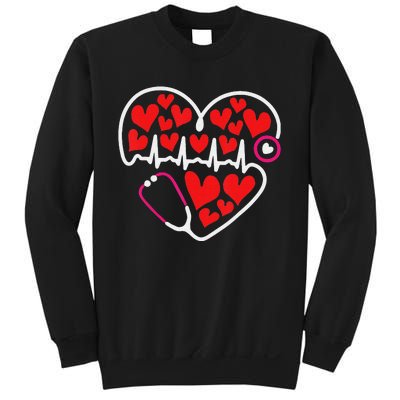 Stethoscope Heart Valentines Day Nurse RN LPN Sweatshirt