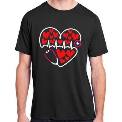 Stethoscope Heart Valentines Day Nurse RN LPN Adult ChromaSoft Performance T-Shirt