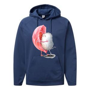 Sushi Hugging Valentine’s Day Couple Japanese Hug Performance Fleece Hoodie