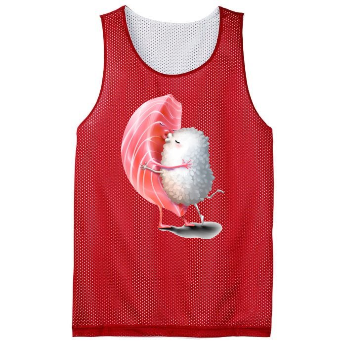 Sushi Hugging Valentine’s Day Couple Japanese Hug Mesh Reversible Basketball Jersey Tank