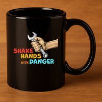 Shake Hands With Danger Retro Apparel 11oz C Handle Ceramic Mug