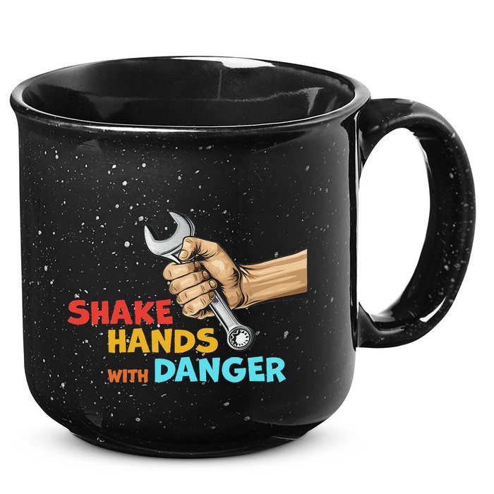 Shake Hands With Danger Retro Apparel 15oz Campfire Ceramic Mug
