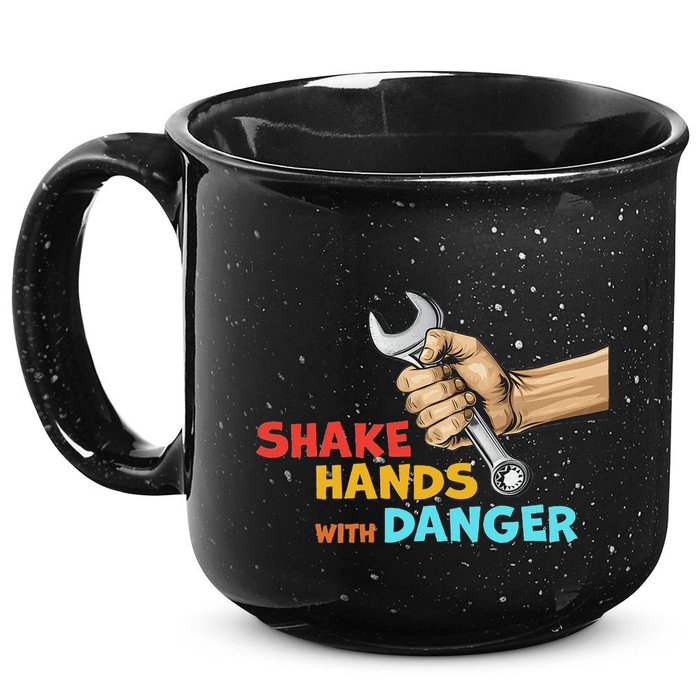 Shake Hands With Danger Retro Apparel 15oz Campfire Ceramic Mug