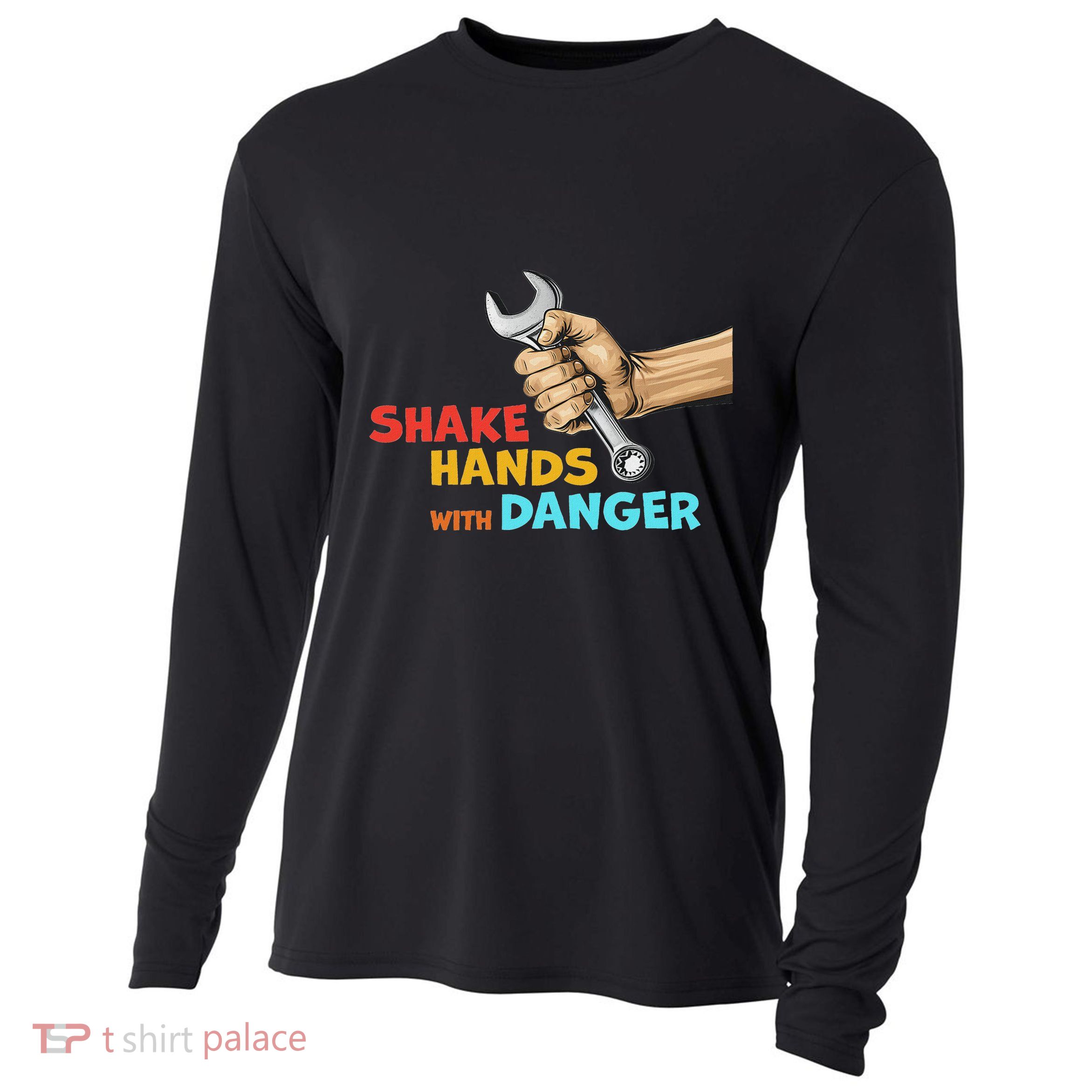 Shake Hands With Danger Retro Apparel Cooling Performance Long Sleeve Crew