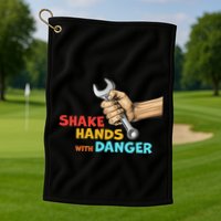 Shake Hands With Danger Retro Apparel Golf Towel