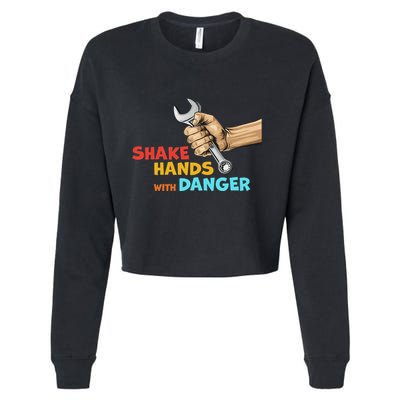Shake Hands With Danger Retro Apparel Cropped Pullover Crew