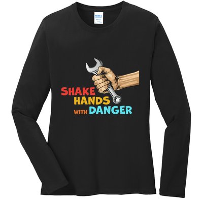 Shake Hands With Danger Retro Apparel Ladies Long Sleeve Shirt