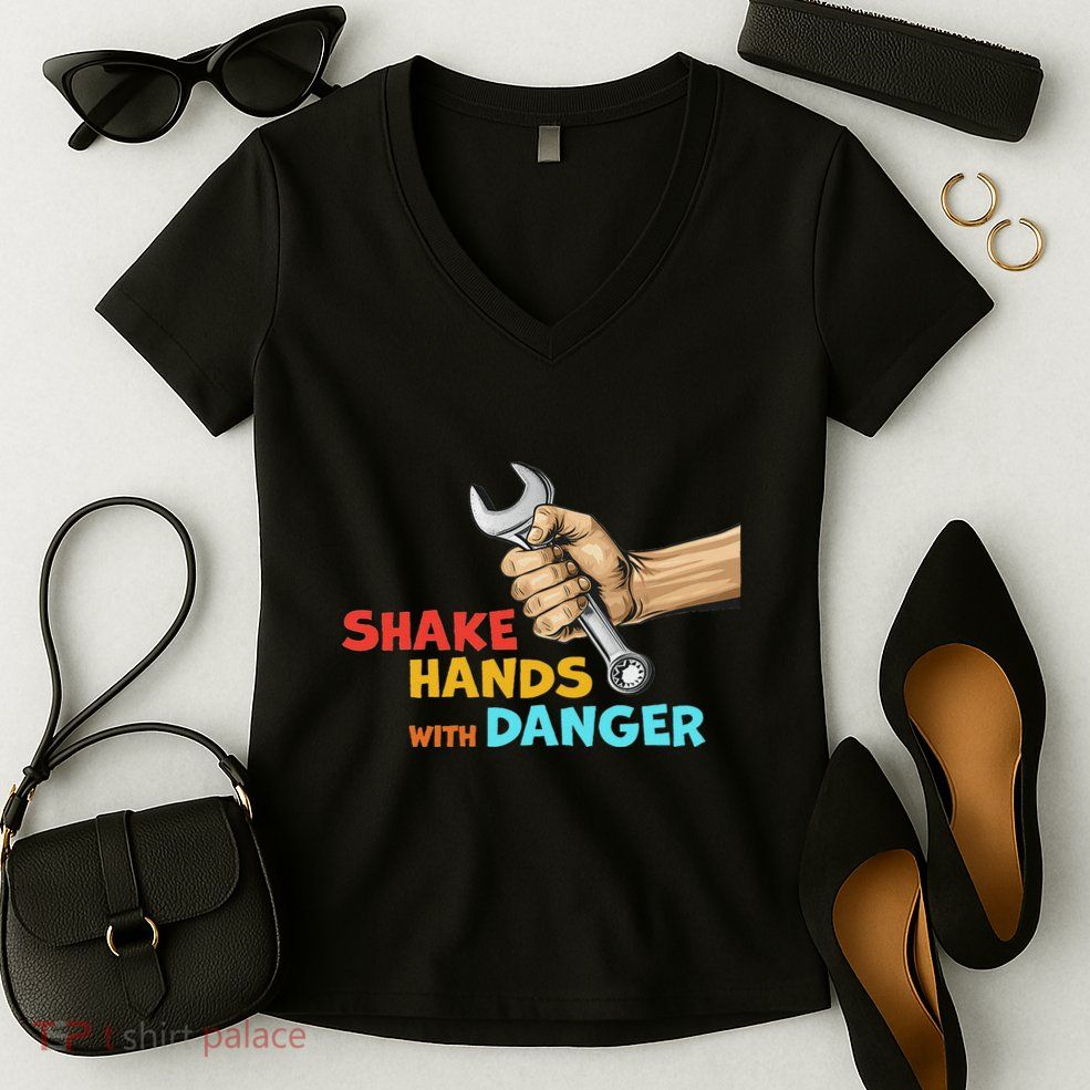 Shake Hands With Danger Retro Apparel Women's V-Neck T-Shirt