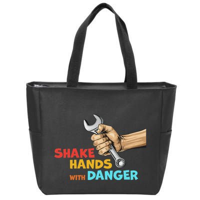 Shake Hands With Danger Retro Apparel Zip Tote Bag