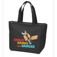 Shake Hands With Danger Retro Apparel Zip Tote Bag