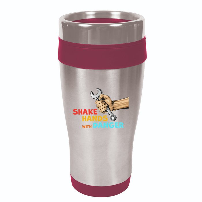 Shake Hands With Danger Retro Apparel 16oz Travel Tumbler