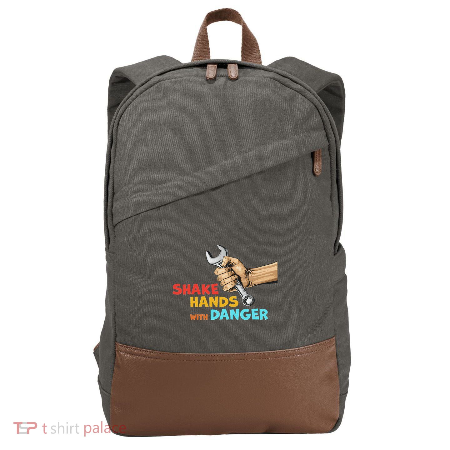 Shake Hands With Danger Retro Apparel Cotton Canvas Backpack