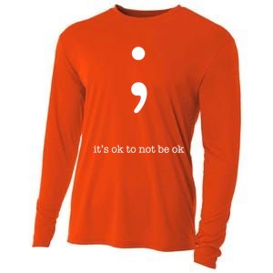 Semicolon Health Wellness Motivation Encouraget Cool Gift Cooling Performance Long Sleeve Crew