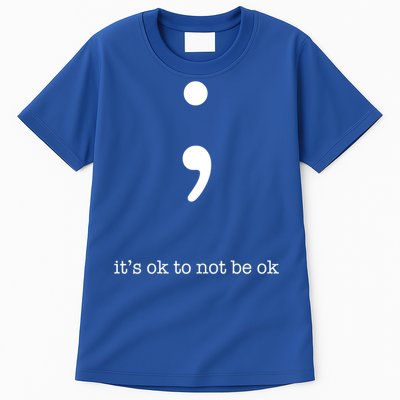 Semicolon Health Wellness Motivation Encouraget Cool Gift Tall T-Shirt