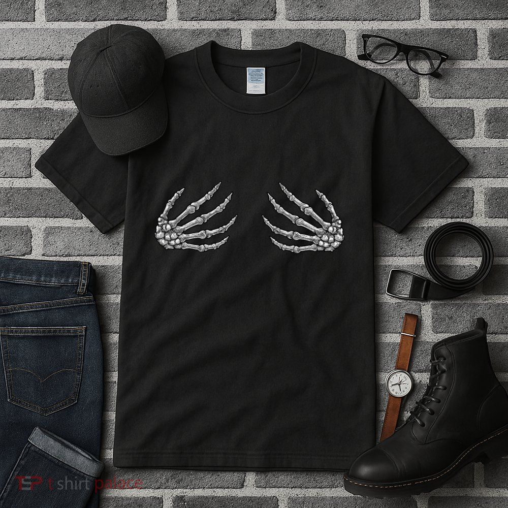 Skeleton Hands Women Spooky Halloween Rock Band Concerts Tall T-Shirt