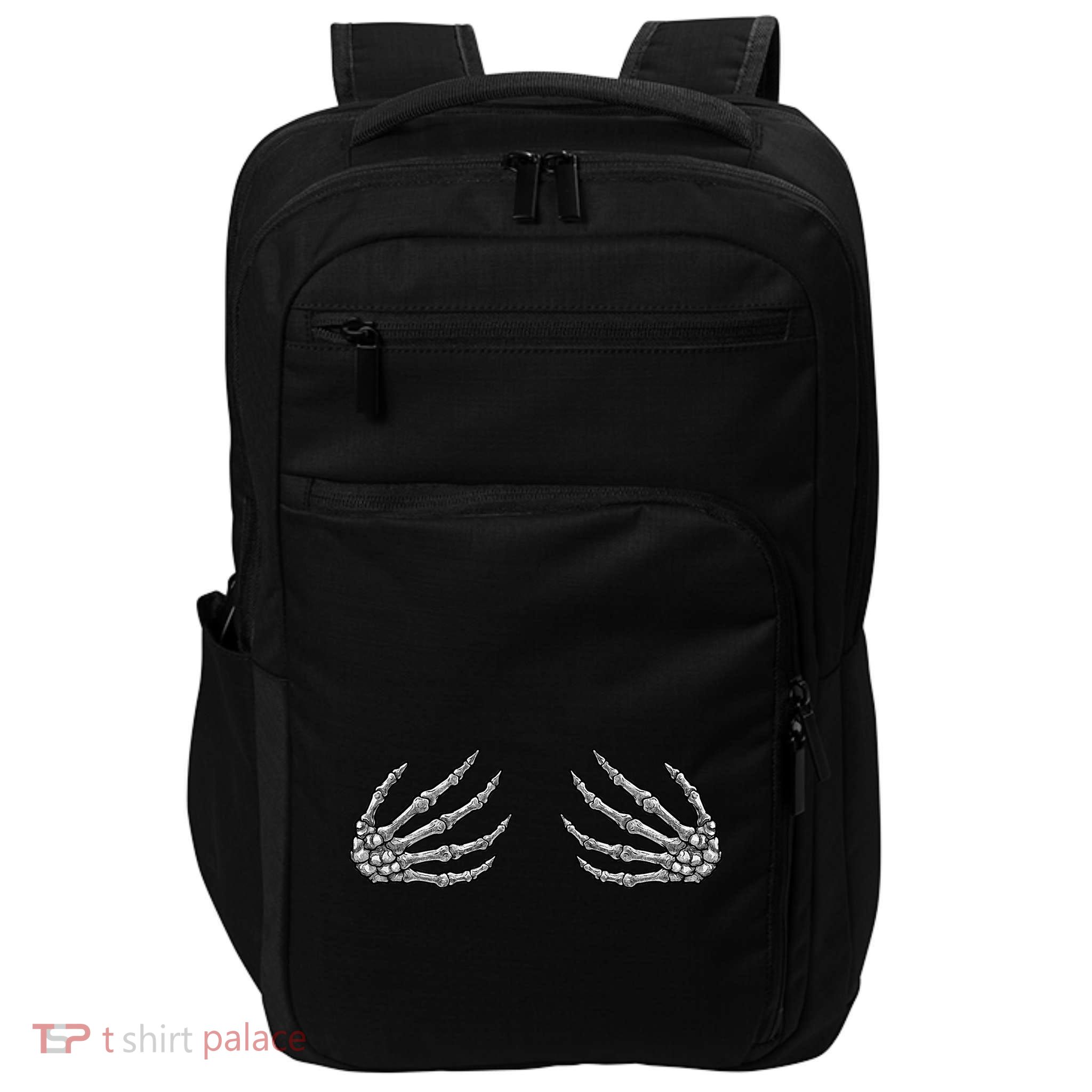 Skeleton Hands Women Spooky Halloween Rock Band Concerts Impact Tech Backpack