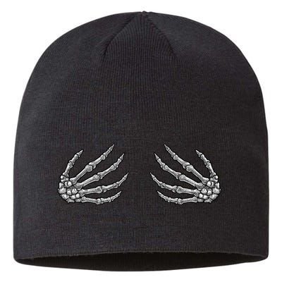 Skeleton Hands Women Spooky Halloween Rock Band Concerts Sustainable Beanie