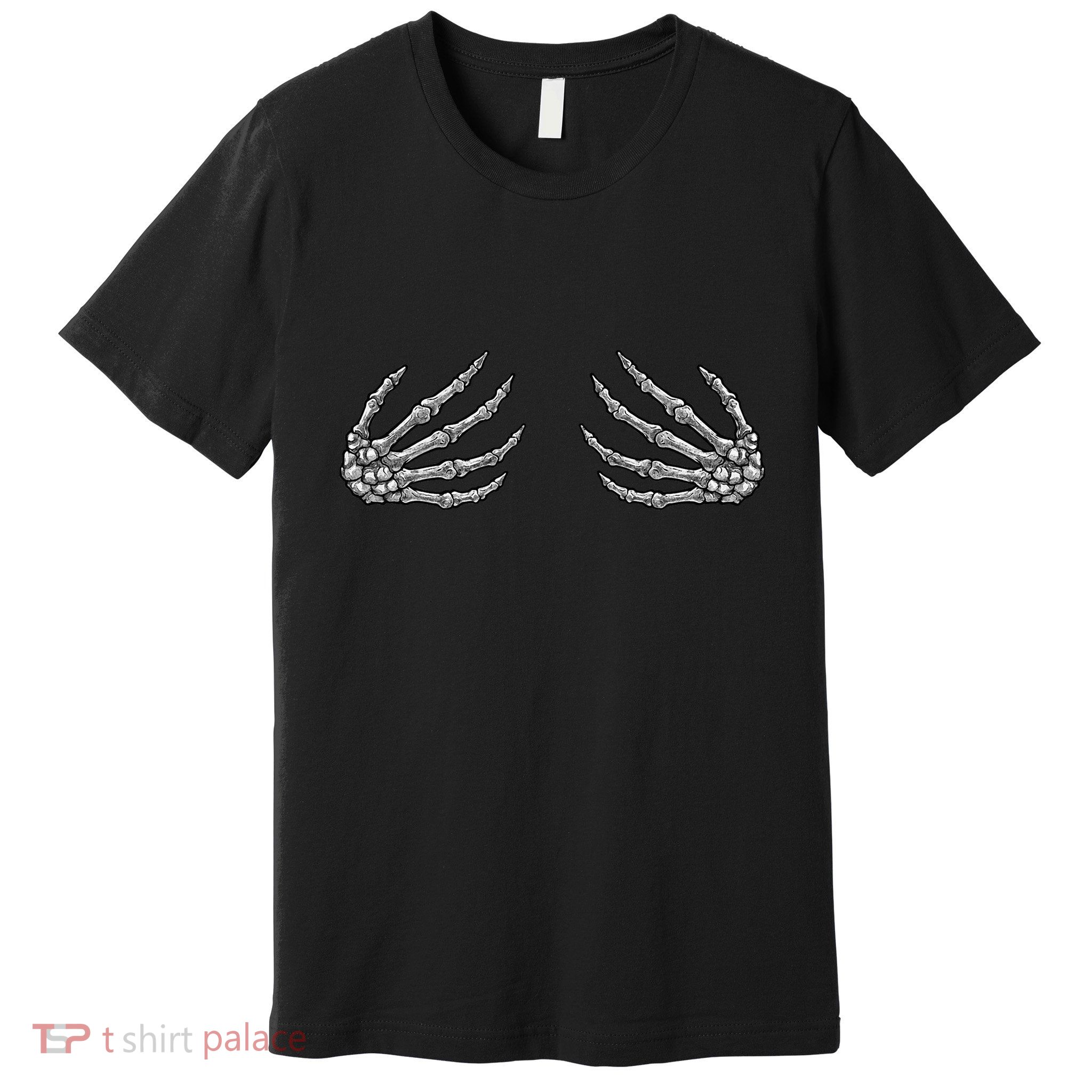 Skeleton Hands Women Spooky Halloween Rock Band Concerts Premium T-Shirt