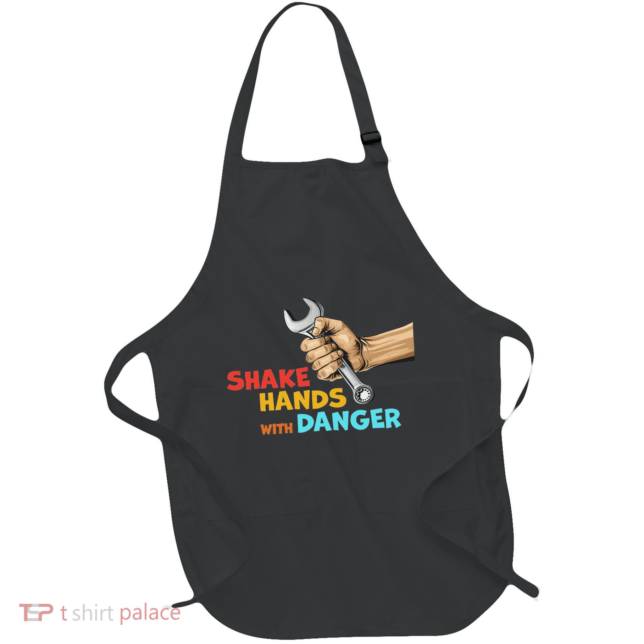 Shake Hands With Danger Retro Apparel Full-Length Apron With Pockets