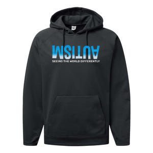 Seeing He World Differently Autism Awareness Performance Fleece Hoodie