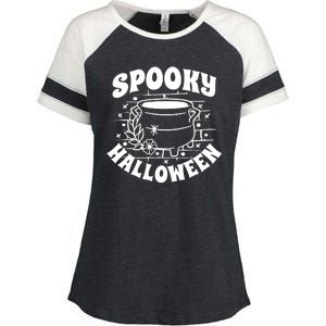 Spooky Halloween Witch Potion Enza Ladies Jersey Colorblock Tee