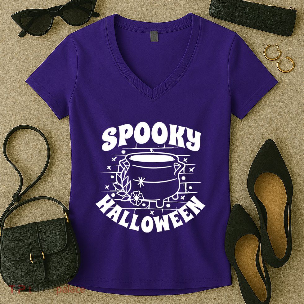 Spooky Halloween Witch Potion Women's V-Neck T-Shirt