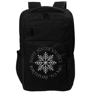 Silver Happy Winter Solstice Birthday To Me Snowflake Art Gift Impact Tech Backpack