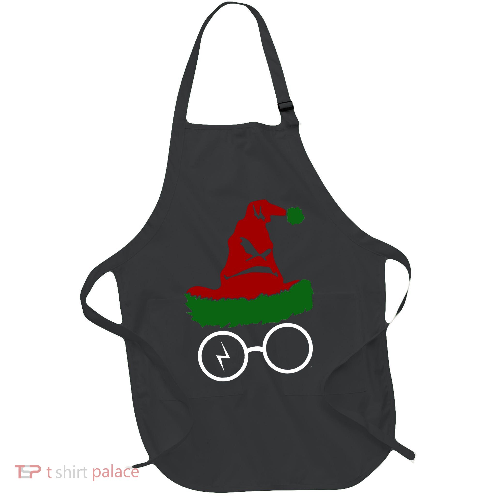 Sorting Hat Wizard Christmas Harry Xmas Gift Idea Full-Length Apron With Pockets