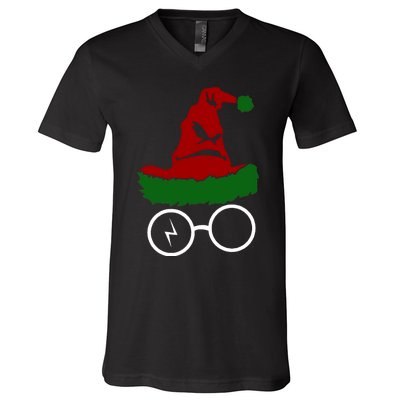 Sorting Hat Wizard Christmas Harry Xmas Gift Idea V-Neck T-Shirt