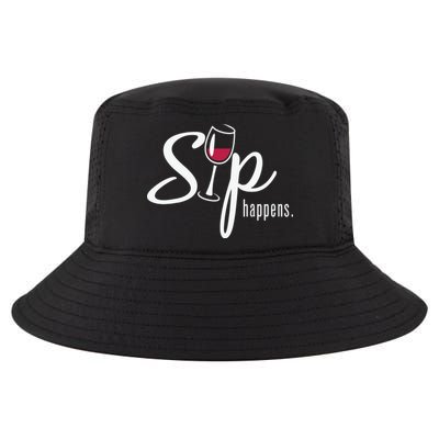 Sip Happens Wine Sarcastic Wine Fan Lovers Design Cool Comfort Performance Bucket Hat