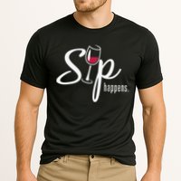 Sip Happens Wine Sarcastic Wine Fan Lovers Design Performance Shirt