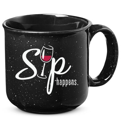 Sip Happens Wine Sarcastic Wine Fan Lovers Design 15oz Campfire Ceramic Mug