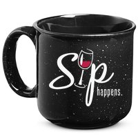 Sip Happens Wine Sarcastic Wine Fan Lovers Design 15oz Campfire Ceramic Mug